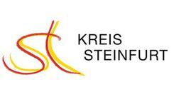 Logo des Kreises Steinfurt mit den Initialen „SK“ in rot und gelb sowie dem Schriftzug „KREIS STEINFURT“ in Schwarz.